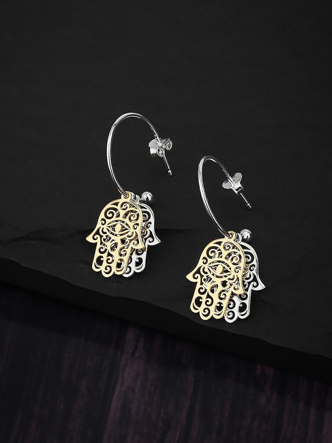 

VANBELLE 925 Sterling Silver-Toned Contemporary Studs Earrings