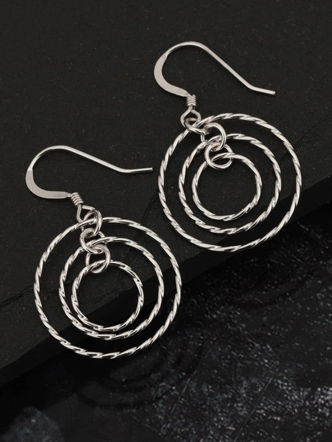 

VANBELLE 925 Sterling Silver Circular Drop Earrings