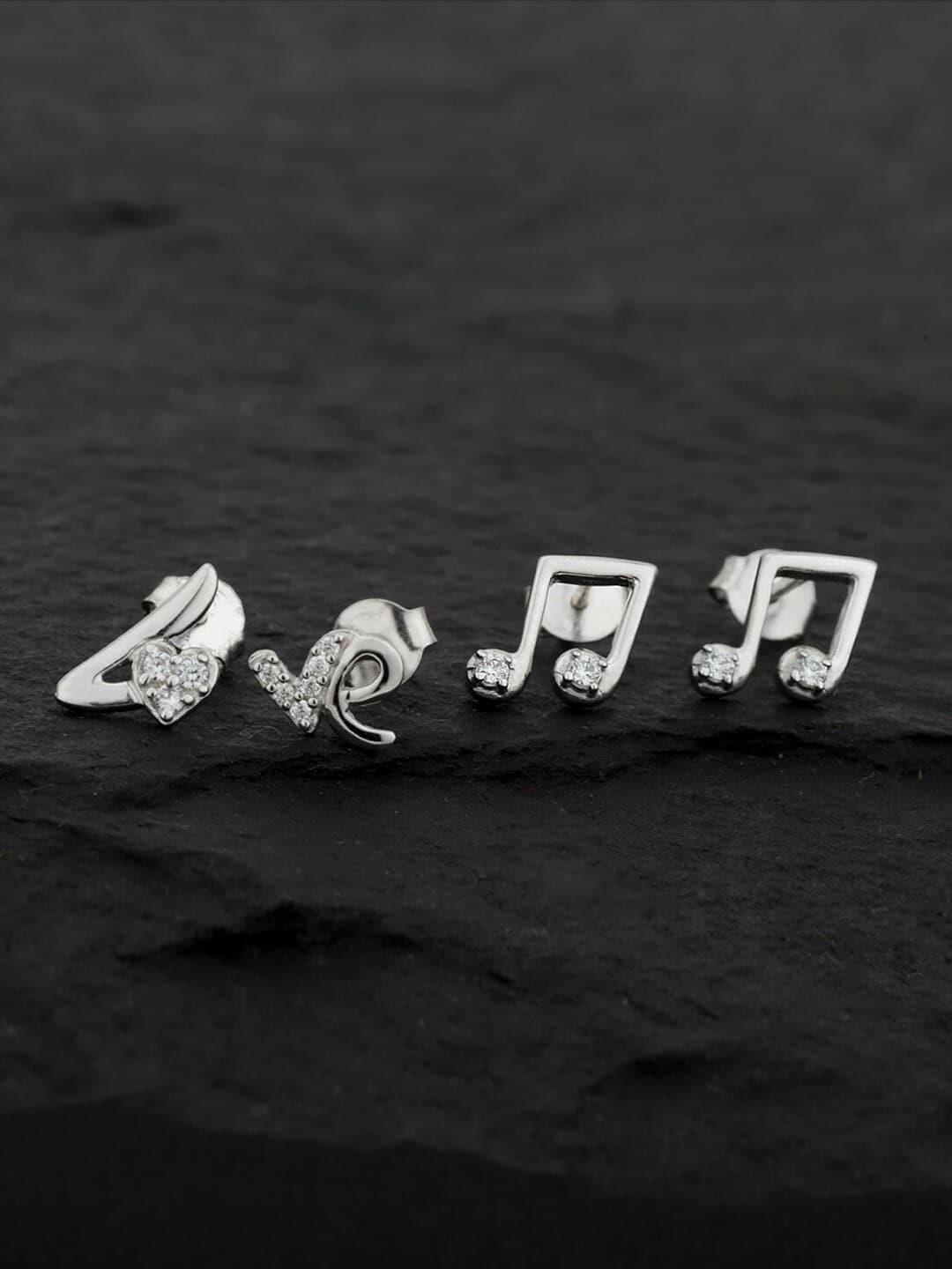 

VANBELLE Pack of 2 925 Sterling Silver Contemporary Studs