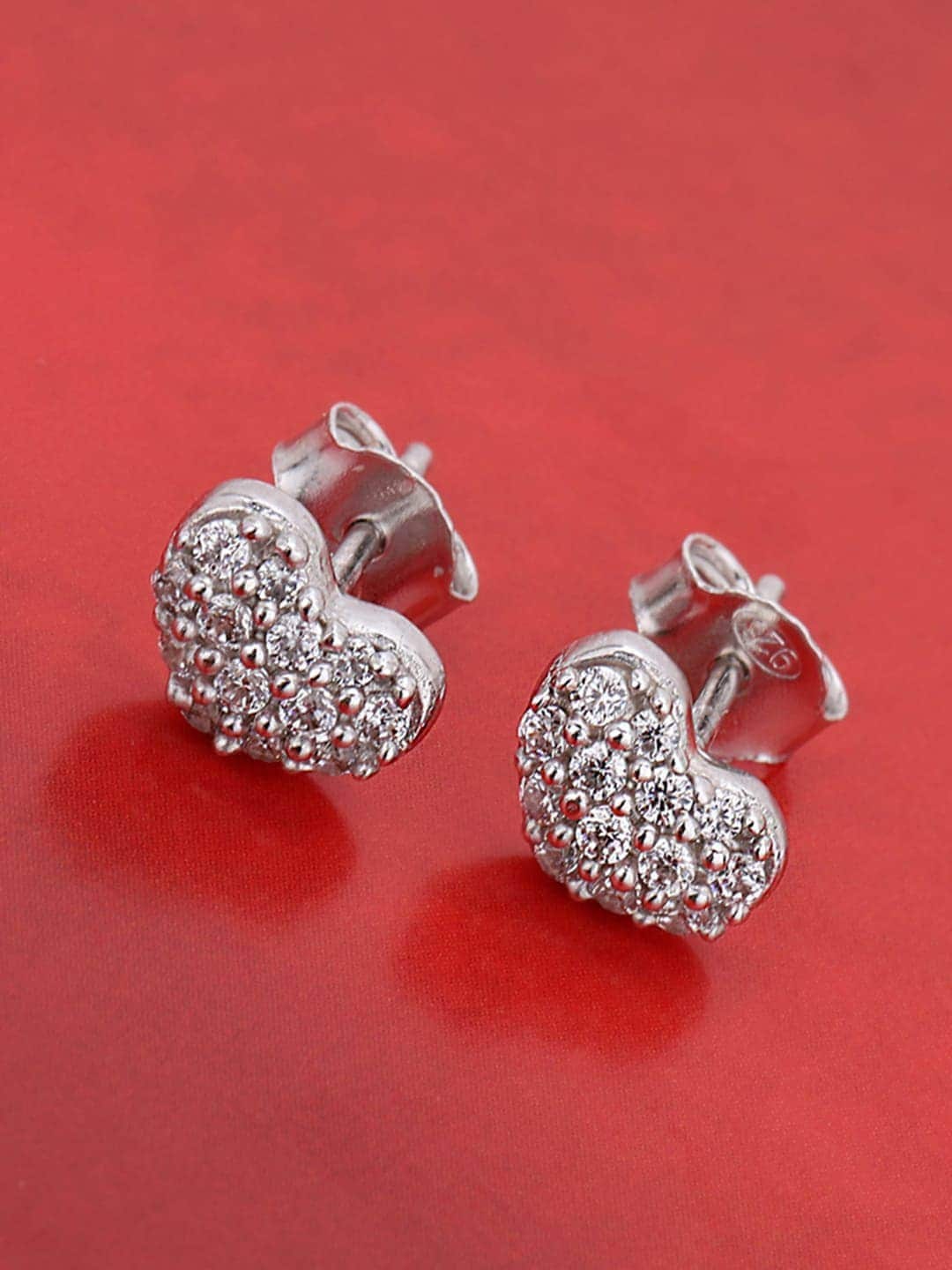 

VANBELLE 925 Sterling Silver Heart Shaped Studs Earrings
