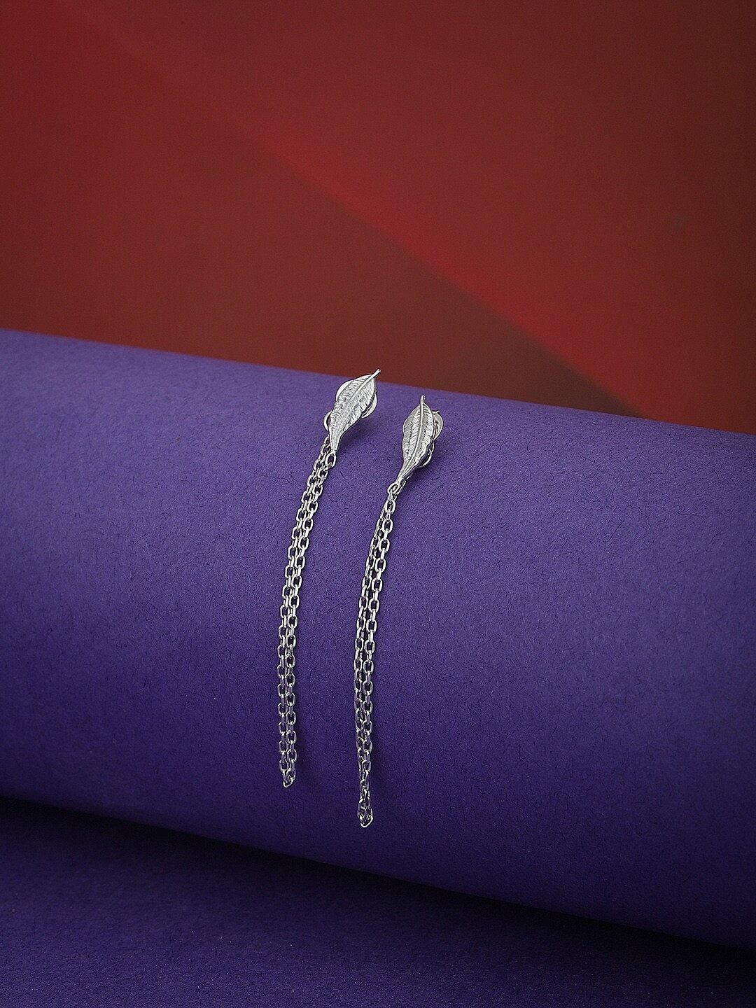

VANBELLE 925 Sterling Silver Leaf Shaped Drop Earrings