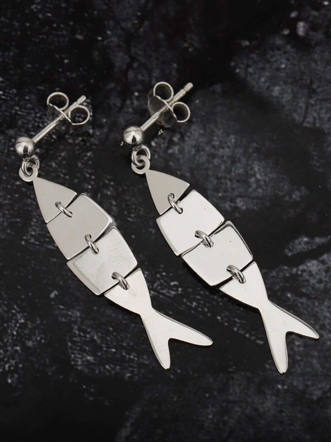 

VANBELLE Silver-Toned 925 Sterling Silver Contemporary Drop Earrings