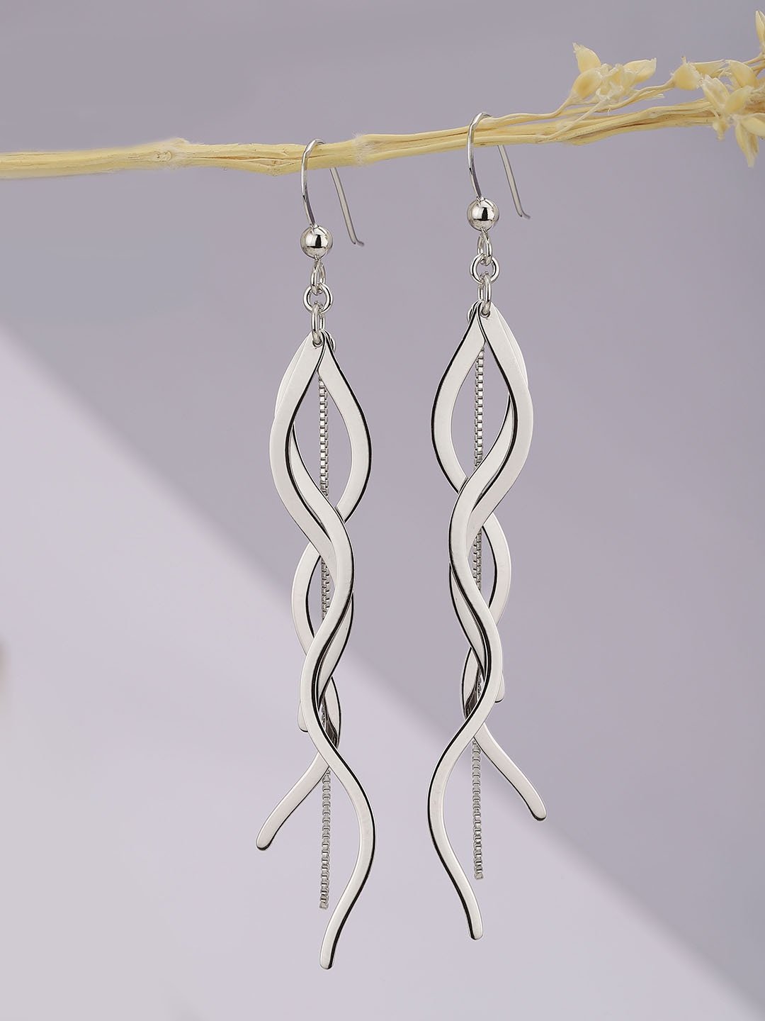 

VANBELLE 925 Sterling Silver Crescent Shaped Drop Earrings