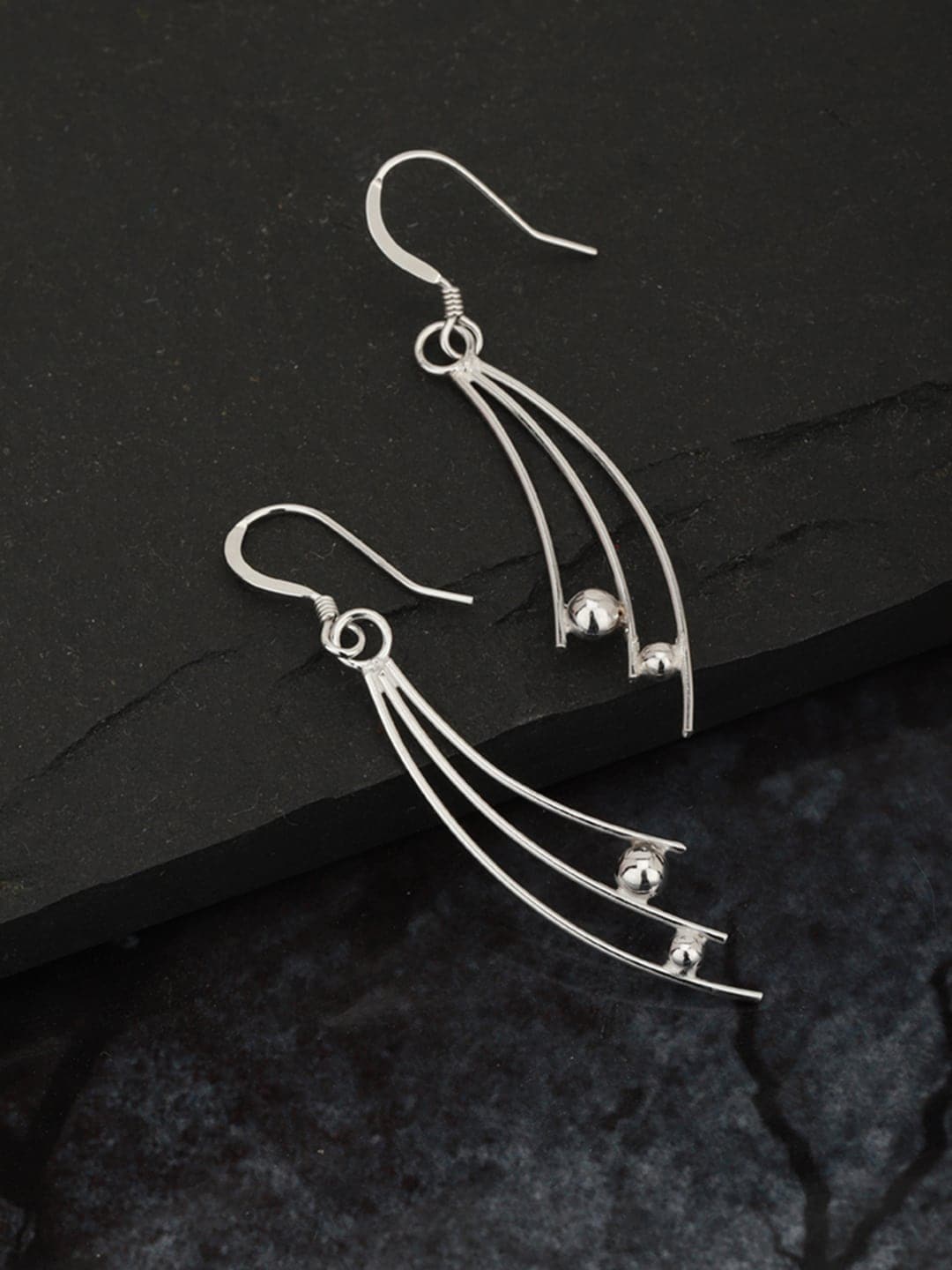 

VANBELLE Rhodium-Plated 925 Sterling Silver Contemporary Drop Earrings