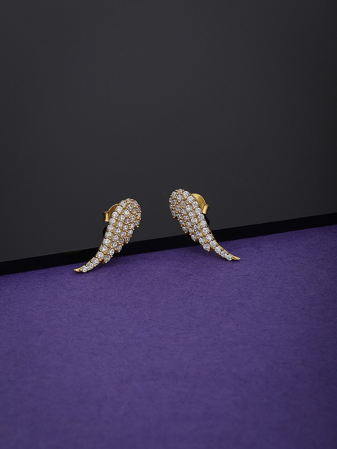 

VANBELLE Sterling Silver Feather Shaped Studs Earrings, Gold