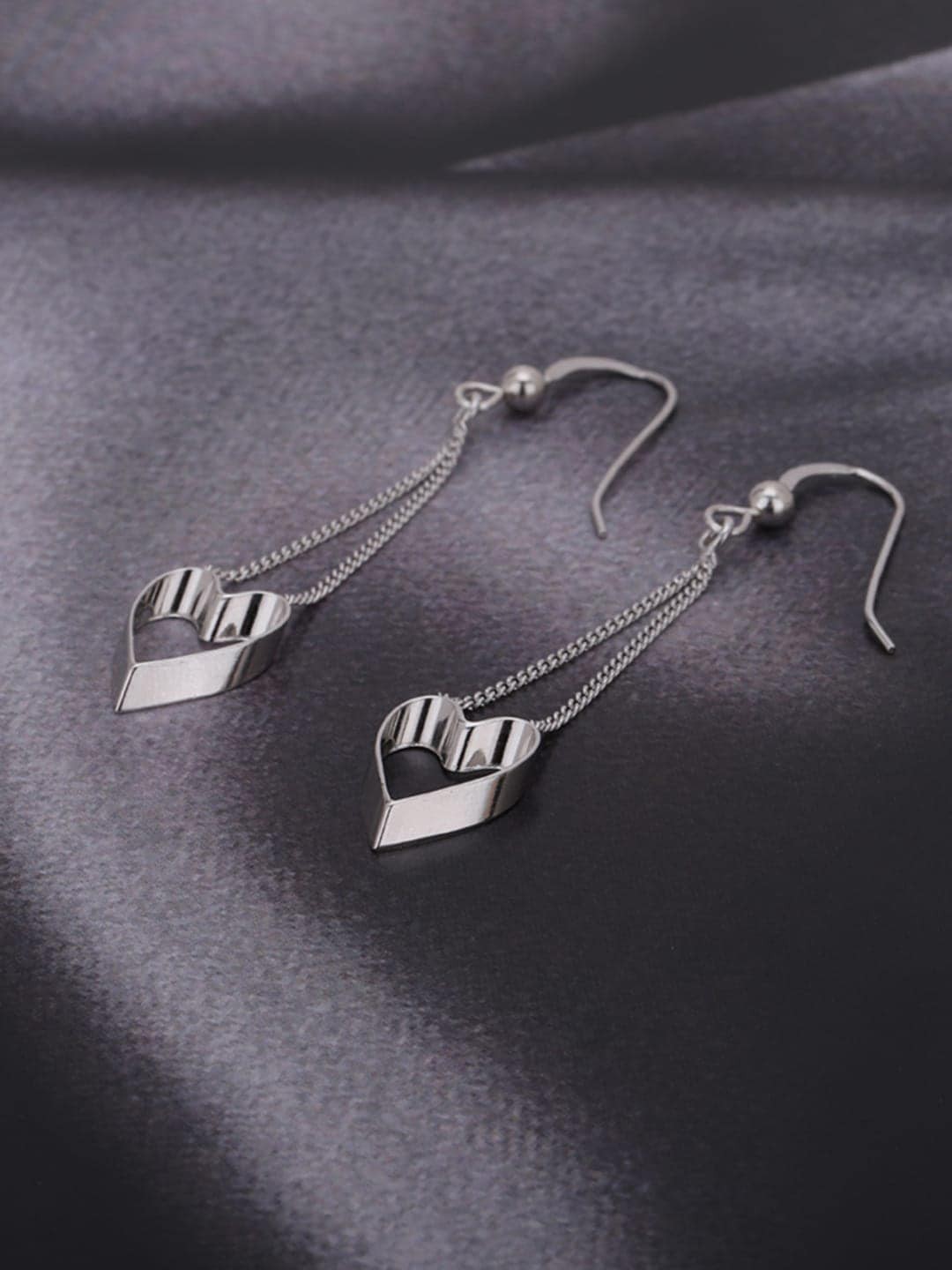 

VANBELLE 925 Sterling Silver Heart Shaped Drop Earrings