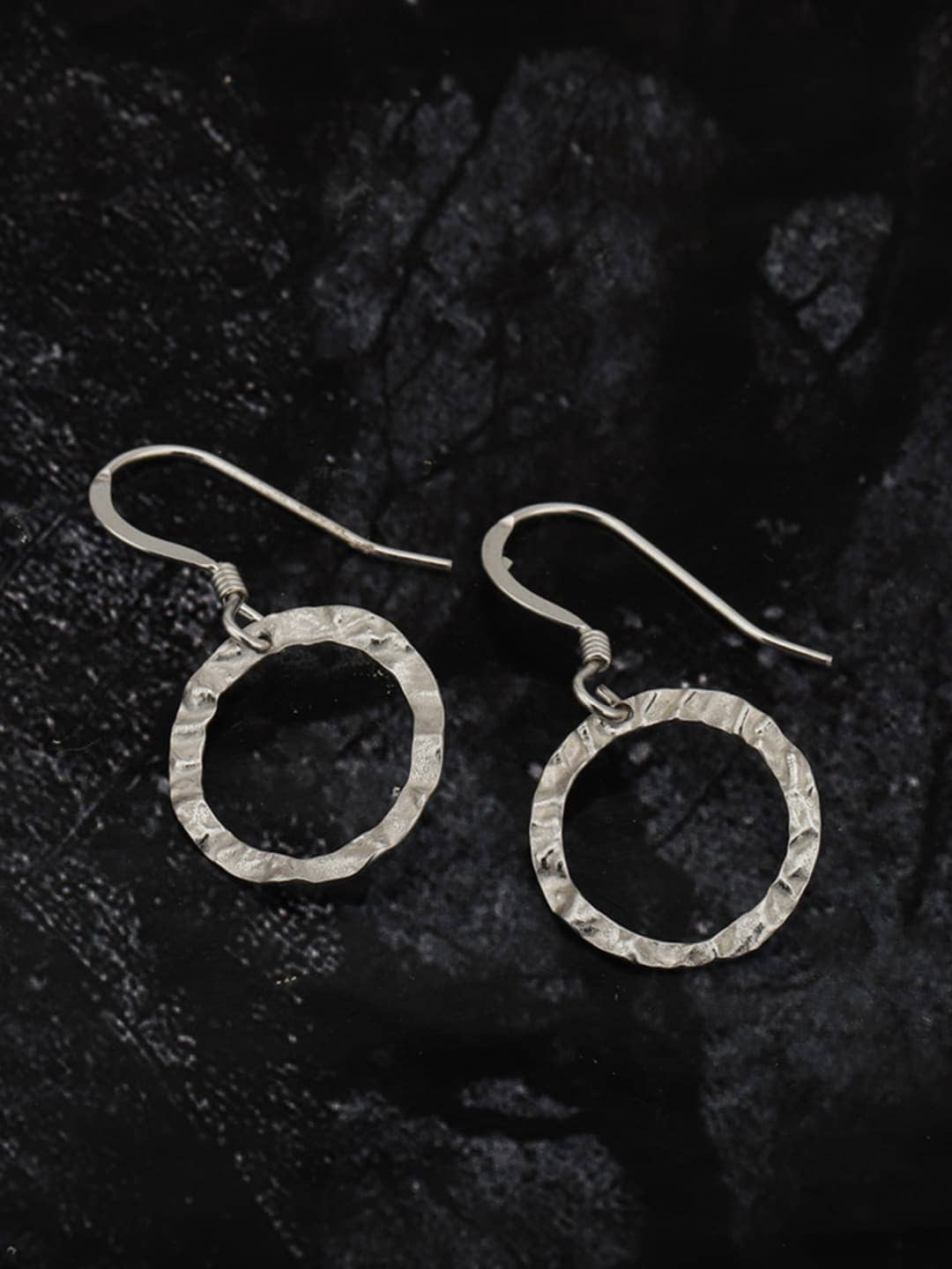 

VANBELLE 925 Sterling Silver-Toned Circular Drop Earrings