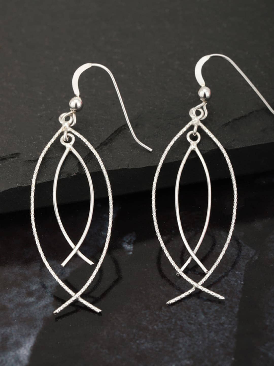 

VANBELLE 925 Sterling Silver Oval Drop Earrings