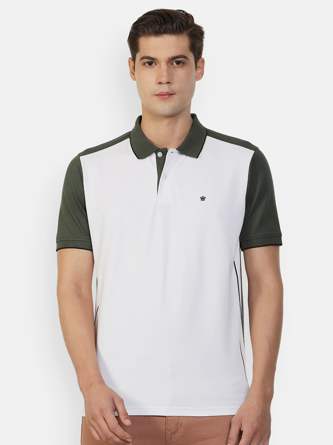 

Louis Philippe Men White Polo Collar T-shirt