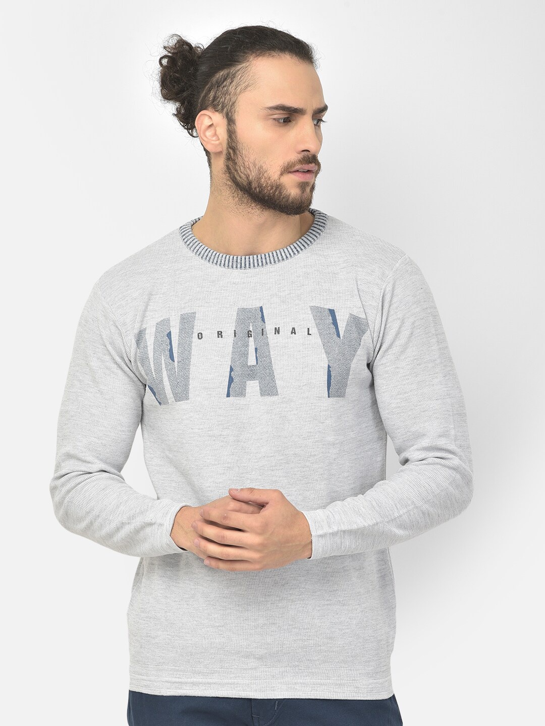 

COBB Men Grey Printed Pullover