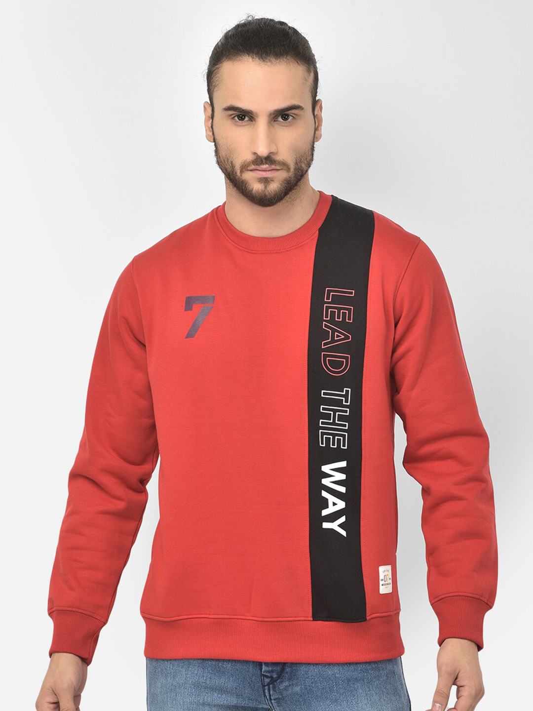 

COBB Men Red Printed Sweatshirt