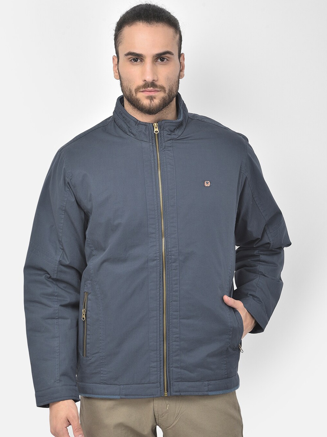 

COBB Men Navy Blue Lightweight Bomber Jacket