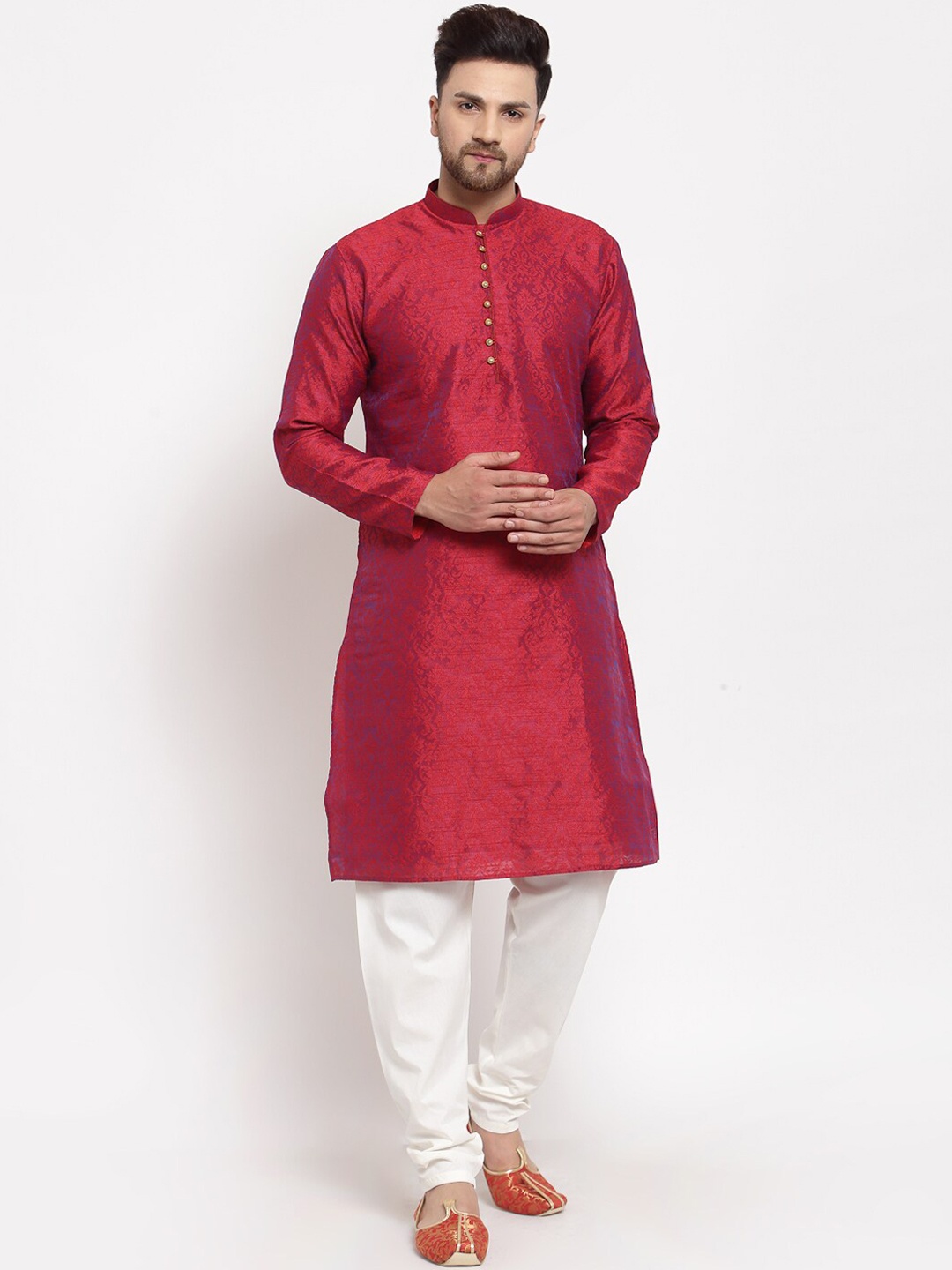 

MOHANLAL SONS Men Maroon Kurta with Churidar