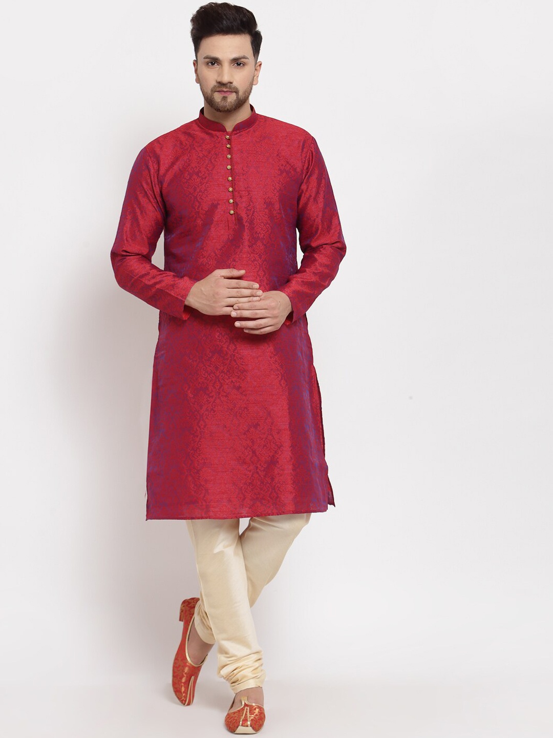 

MOHANLAL SONS Men Maroon Kurta with Churidar