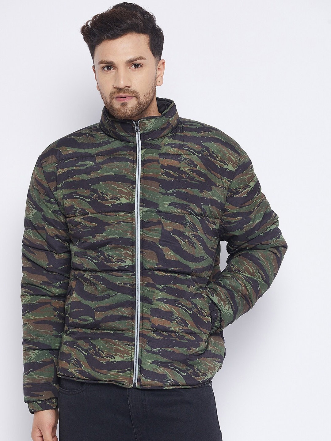 

FUGAZEE Men Multicoloured Camouflage Lightweight Puffer Jacket, Multi