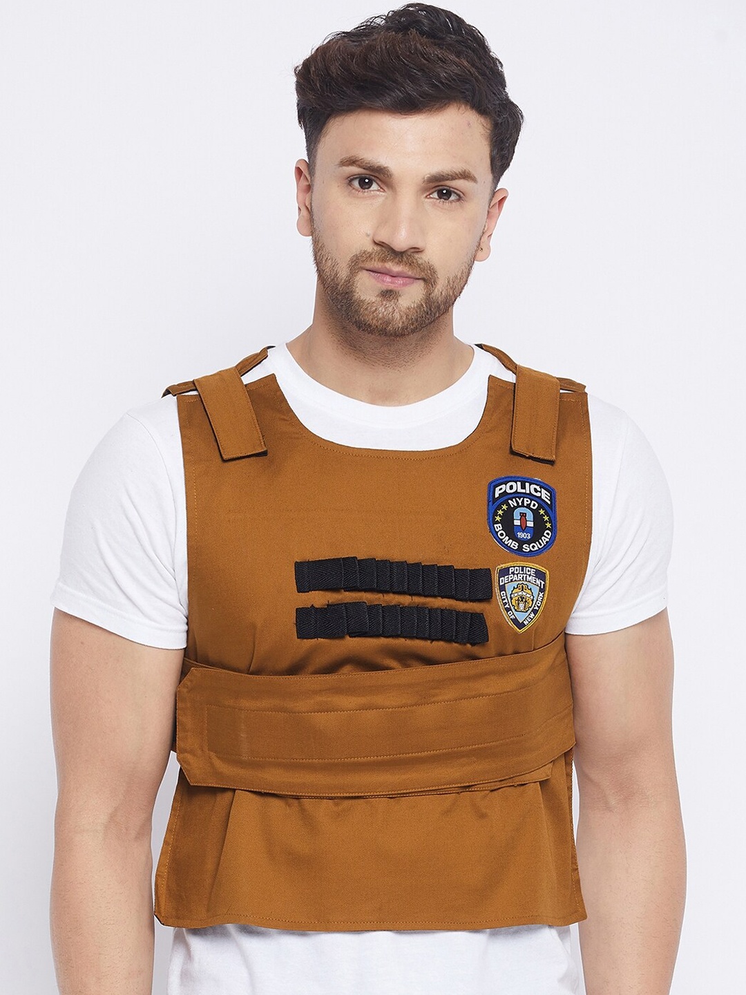 

FUGAZEE Men Brown Lightweight Crop Tailored Jacket