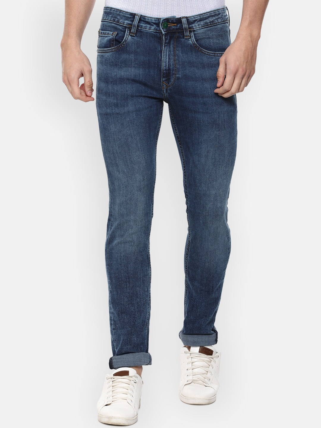 

Louis Philippe Jeans Men Navy Blue Slim Fit Light Fade Jeans
