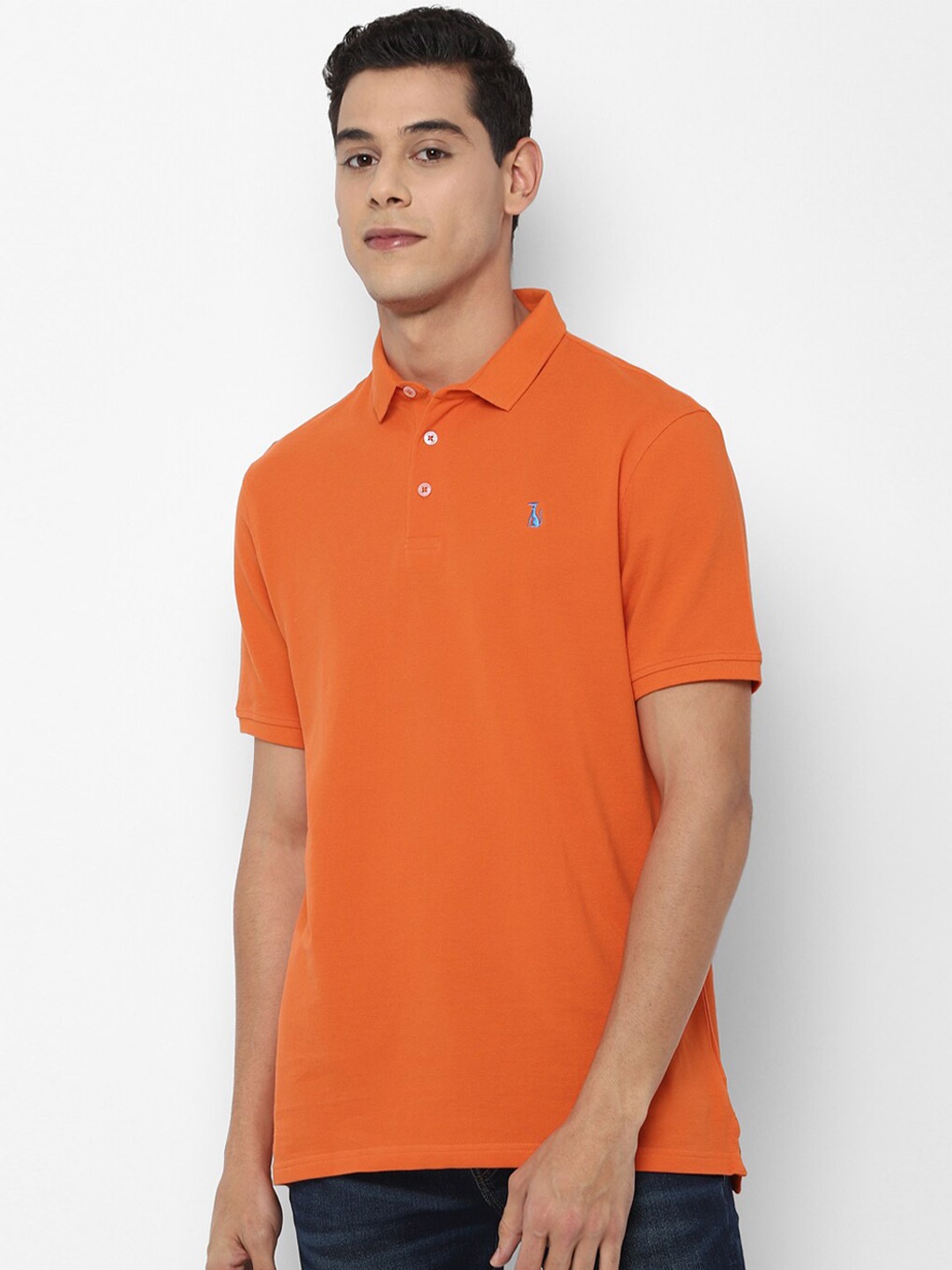 

SIMON CARTER LONDON Men Orange Polo Collar Slim Fit T-shirt
