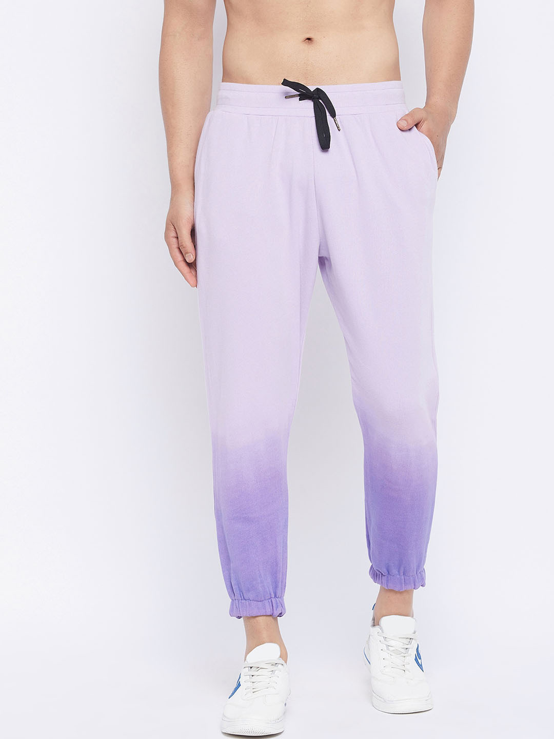 

FUGAZEE Men Lavender Relaxed Fit Pure Cotton Sweatpants
