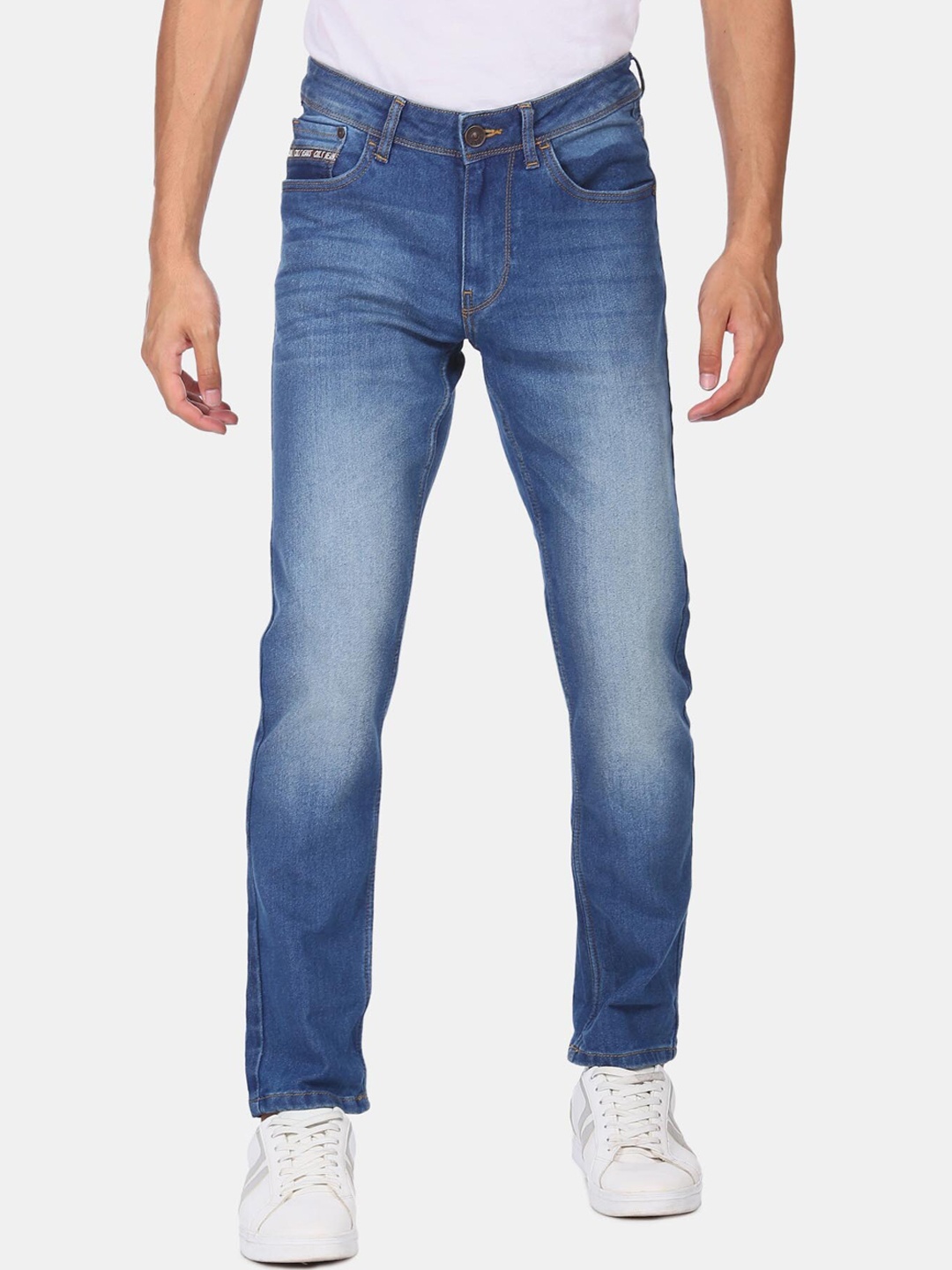 

Colt Men Blue Mid Rise Stone Wash Heavy Fade Jeans