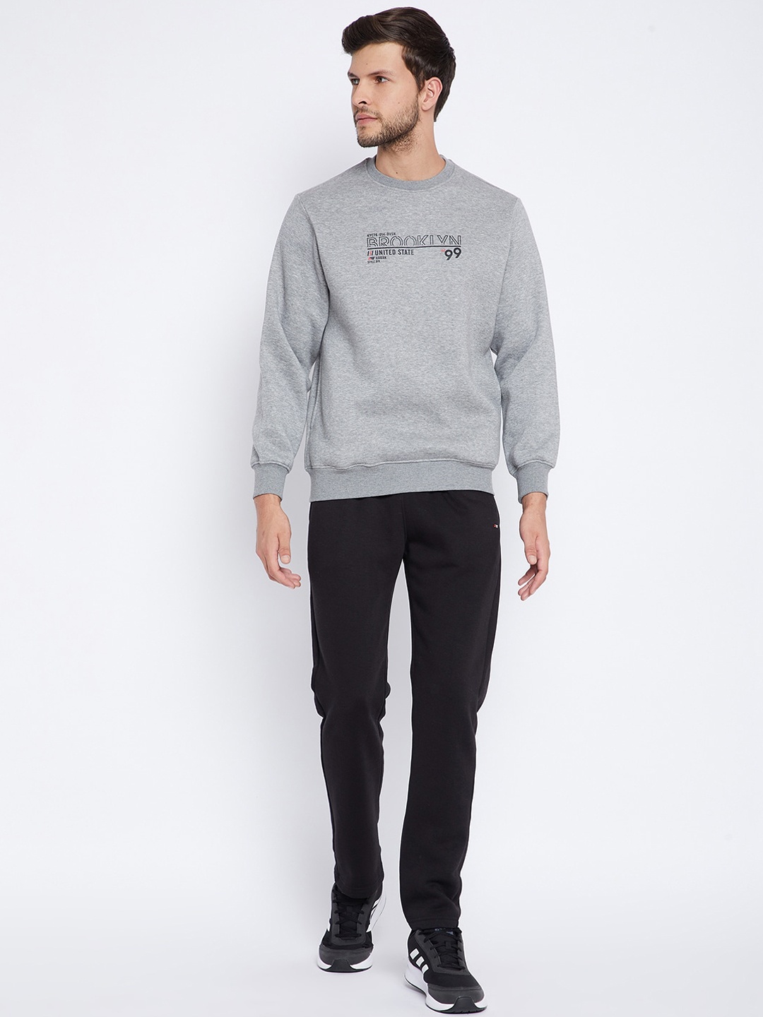 

NEVA Men Black & Grey Solid Track Suit