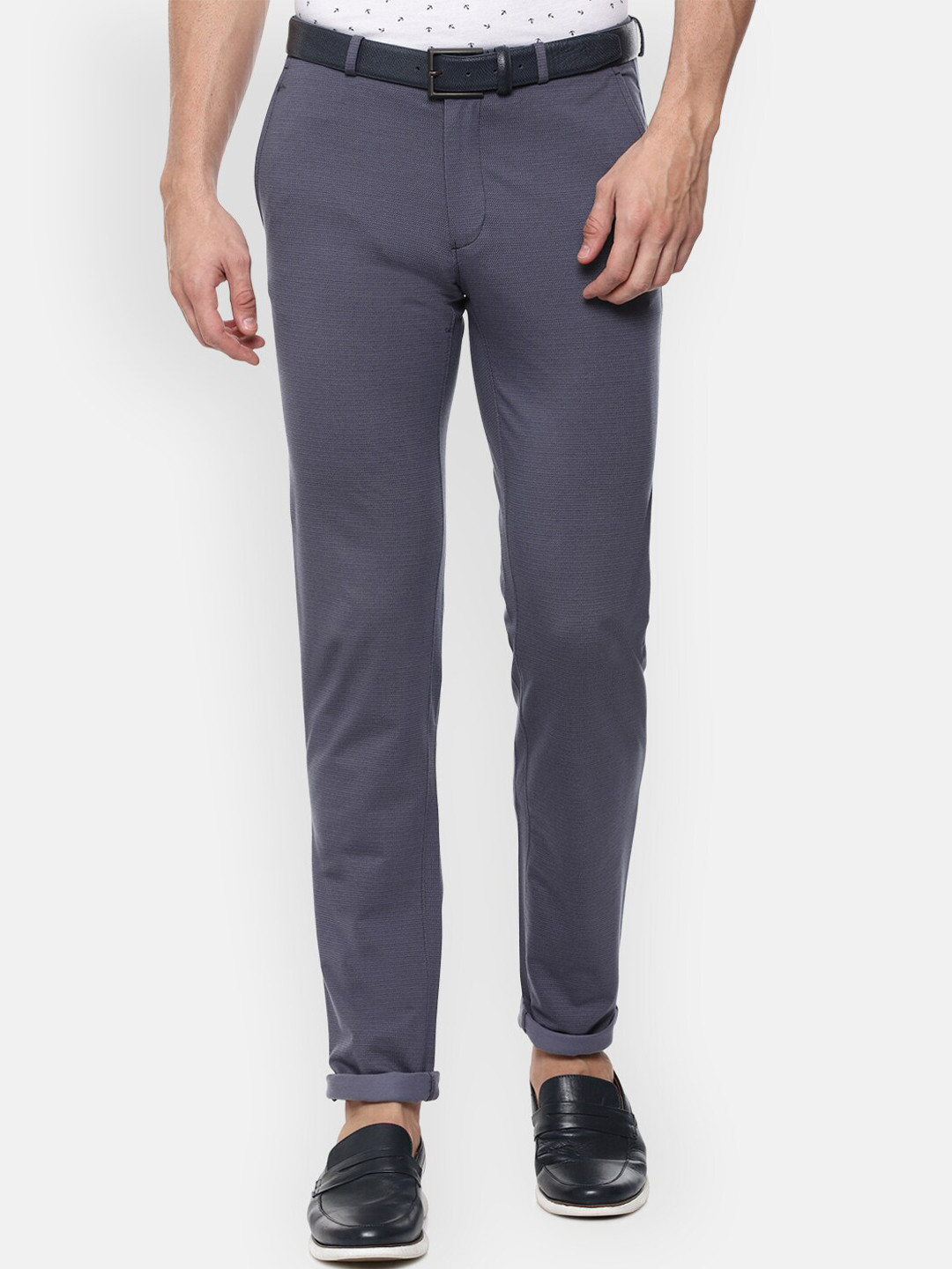 

Louis Philippe Sport Men Navy Blue Slim Fit Trousers