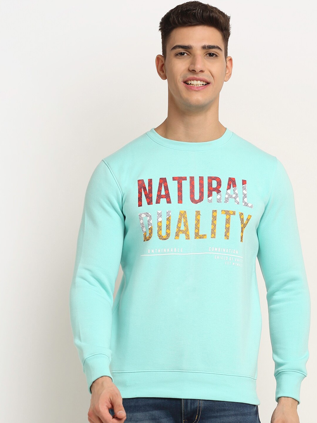 

Rodamo Men Blue Printed Sweatshirt