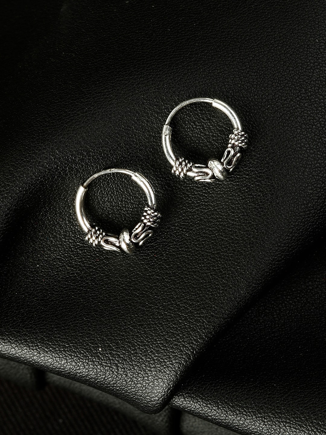 

GIVA 925 Sterling Silver Oxidised Ethnic Baali Hoops