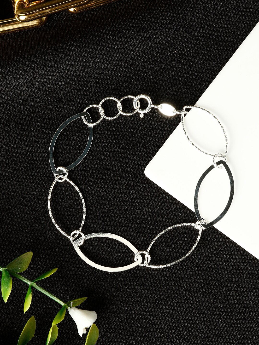 

GIVA 925 Sterling Silver Rhodium Plated Wired Silver Marquise Bracelet, Adjustable