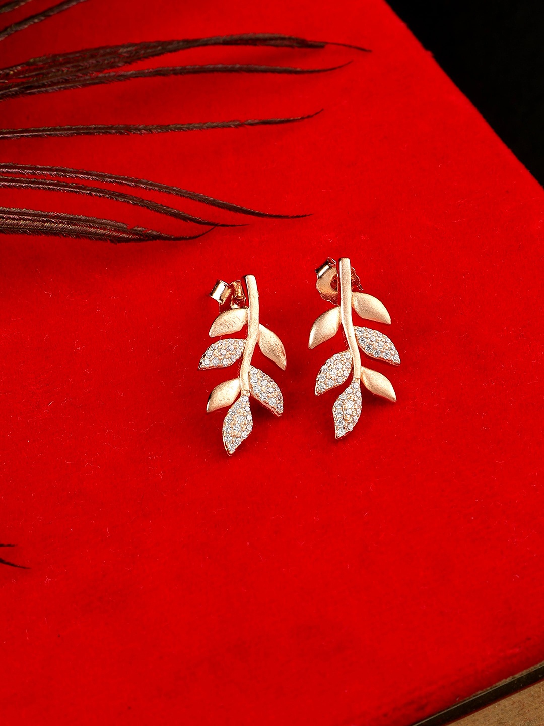 

GIVA 925 Sterling Silver & Rose Gold-Plated Matte Twig Earrings