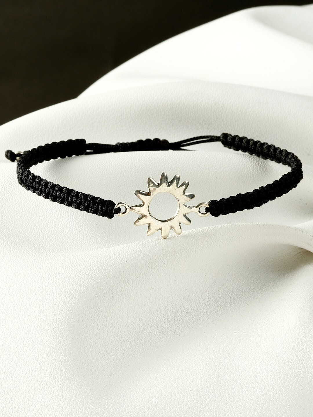 

AVNI by GIVA 925 Sterling Silver Oxidised Threaded Sun Bracelet, Adjustable