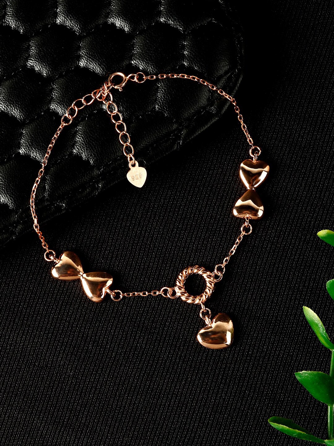 

GIVA 925 Sterling Silver Rose Gold Plated Charming Heart Bracelet