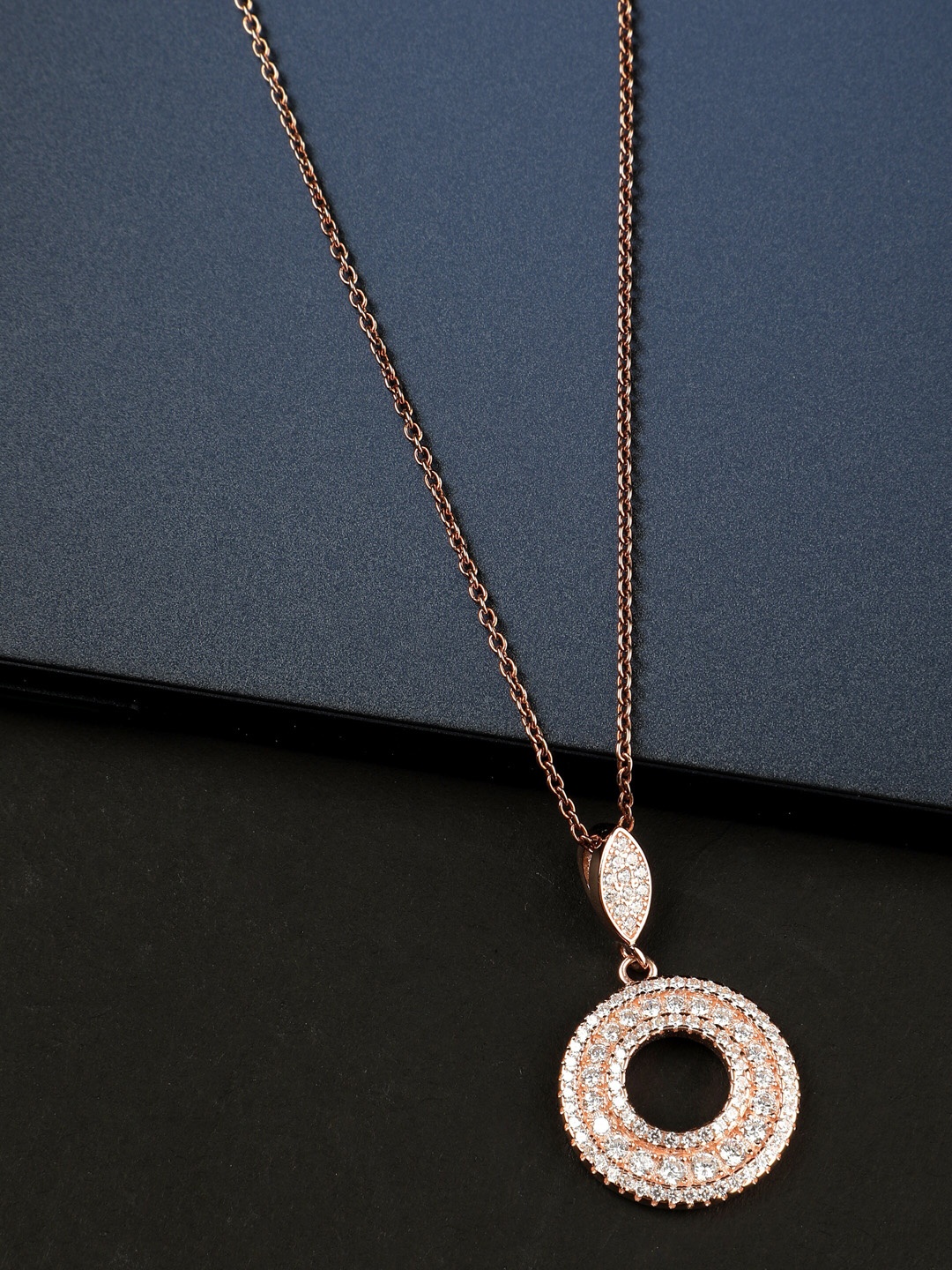 

GIVA 925 Sterling Silver Classic Rose Gold Plated Pendant With Chain