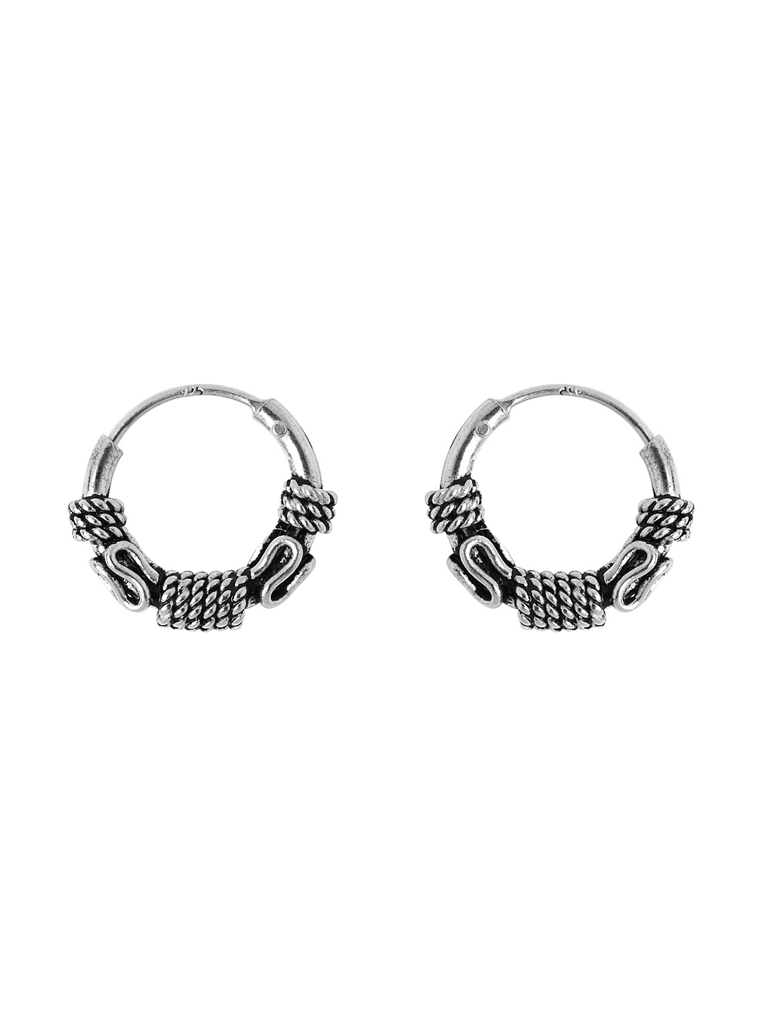 

GIVA 925 Sterling Silver Oxidised Banjara Baali (Hoops) For Him