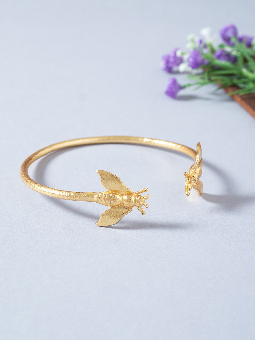 

Golden Peacock Women Gold-Toned Cuff Bracelet