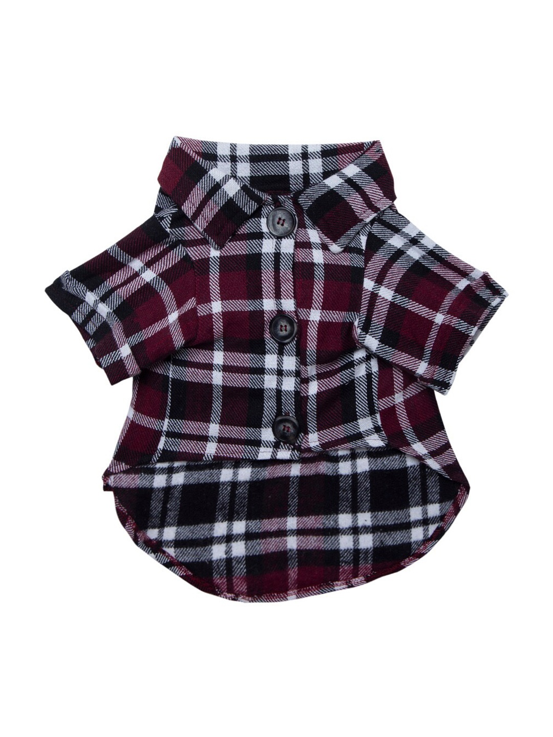 

Lulala Dog Burgundy & Black Plaid Checked Dog Shirt