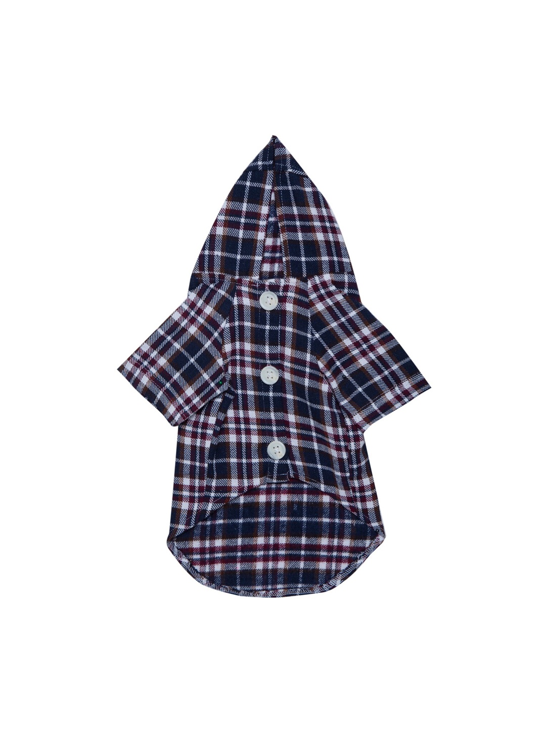 

Lulala Dog Navy Blue & White Checked Cotton Hoodie Jacket