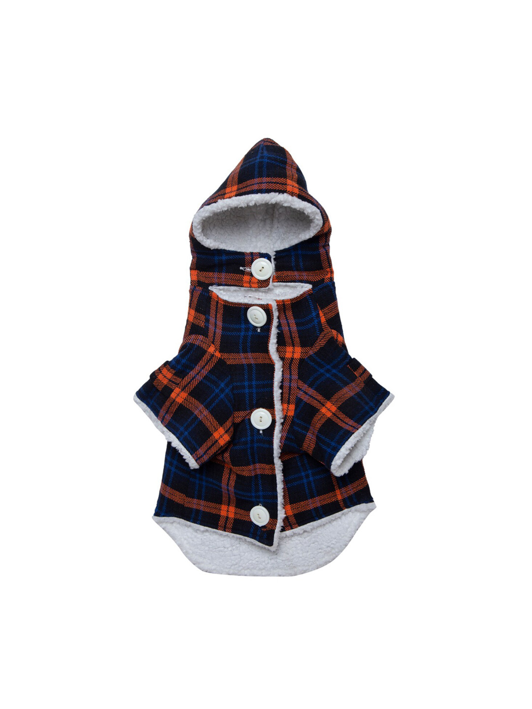 

Lulala Navy Blue & Red Checked Fleece Lining Dog Vest Winter Coat