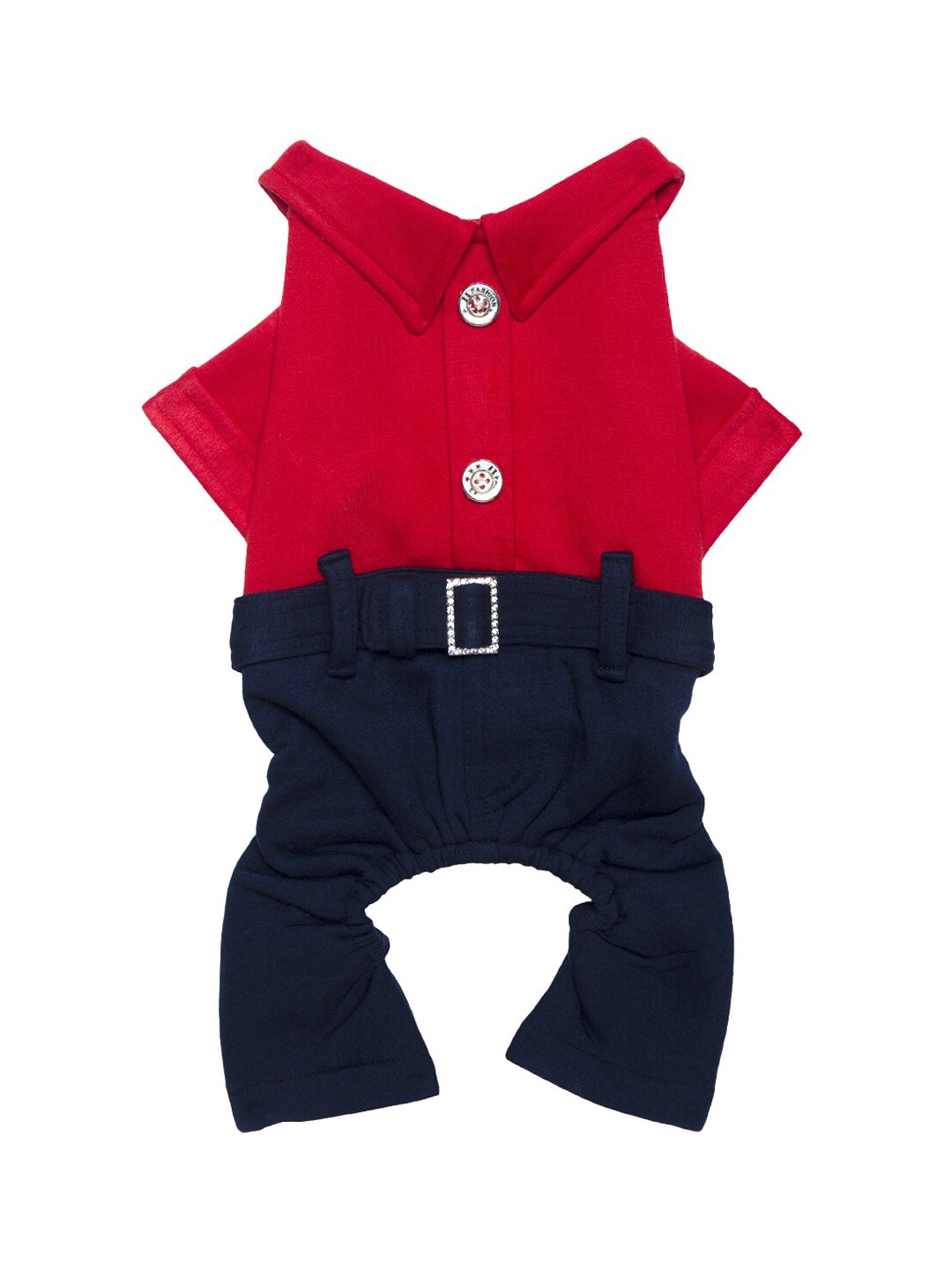 

Lulala Red & Blue Solid Fleece Dog Dress