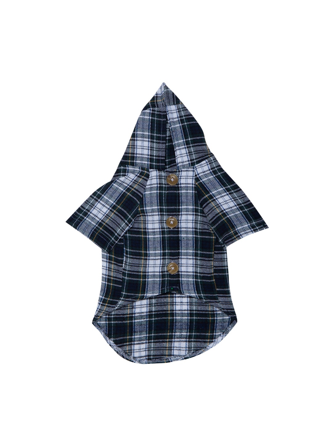 

Lulala Green & White Checked Cotton Dog Hoodie Jacket