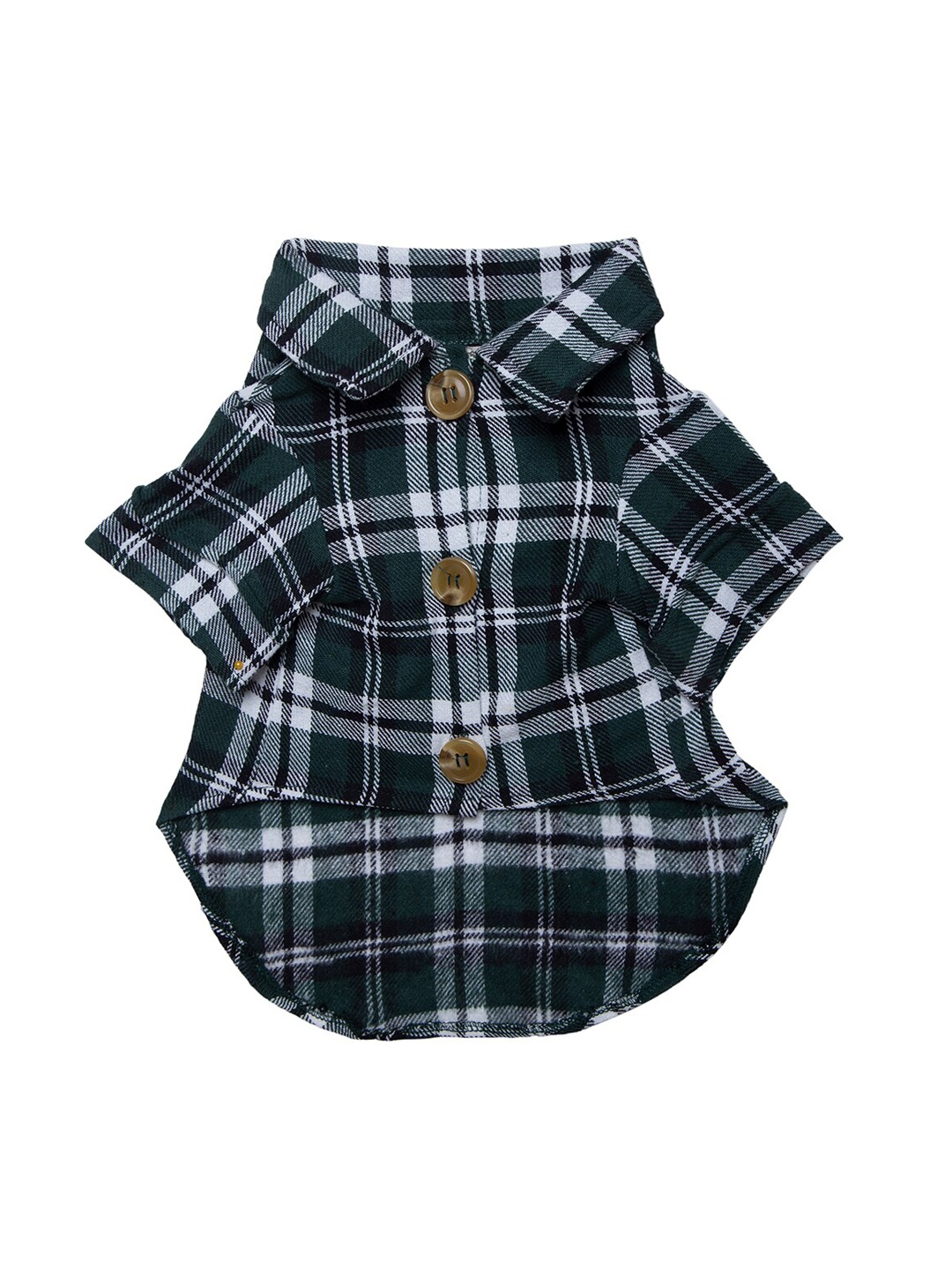 

Lulala Dog Cotton Green Checks Shirt