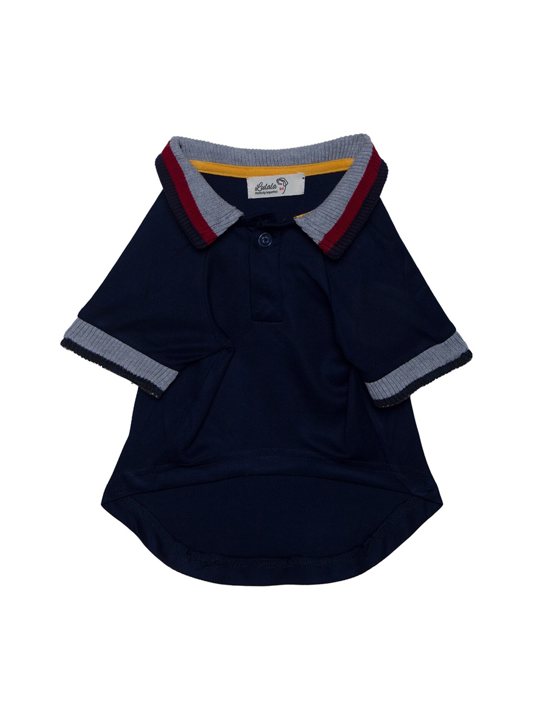 

Lulala Navy Blue & Maroon Solid Dog T-Shirt