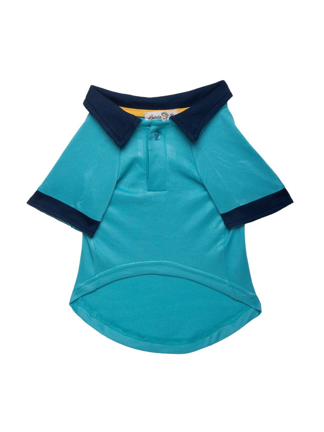 

Lulala Teal Blue & Navy Blue Dog Polo T-shirt