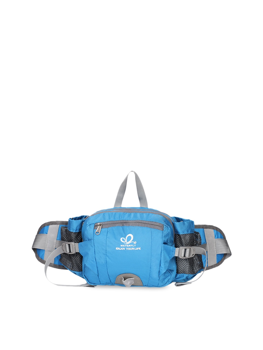 

WATERFLY Blue & Grey Solid Waist Pouch