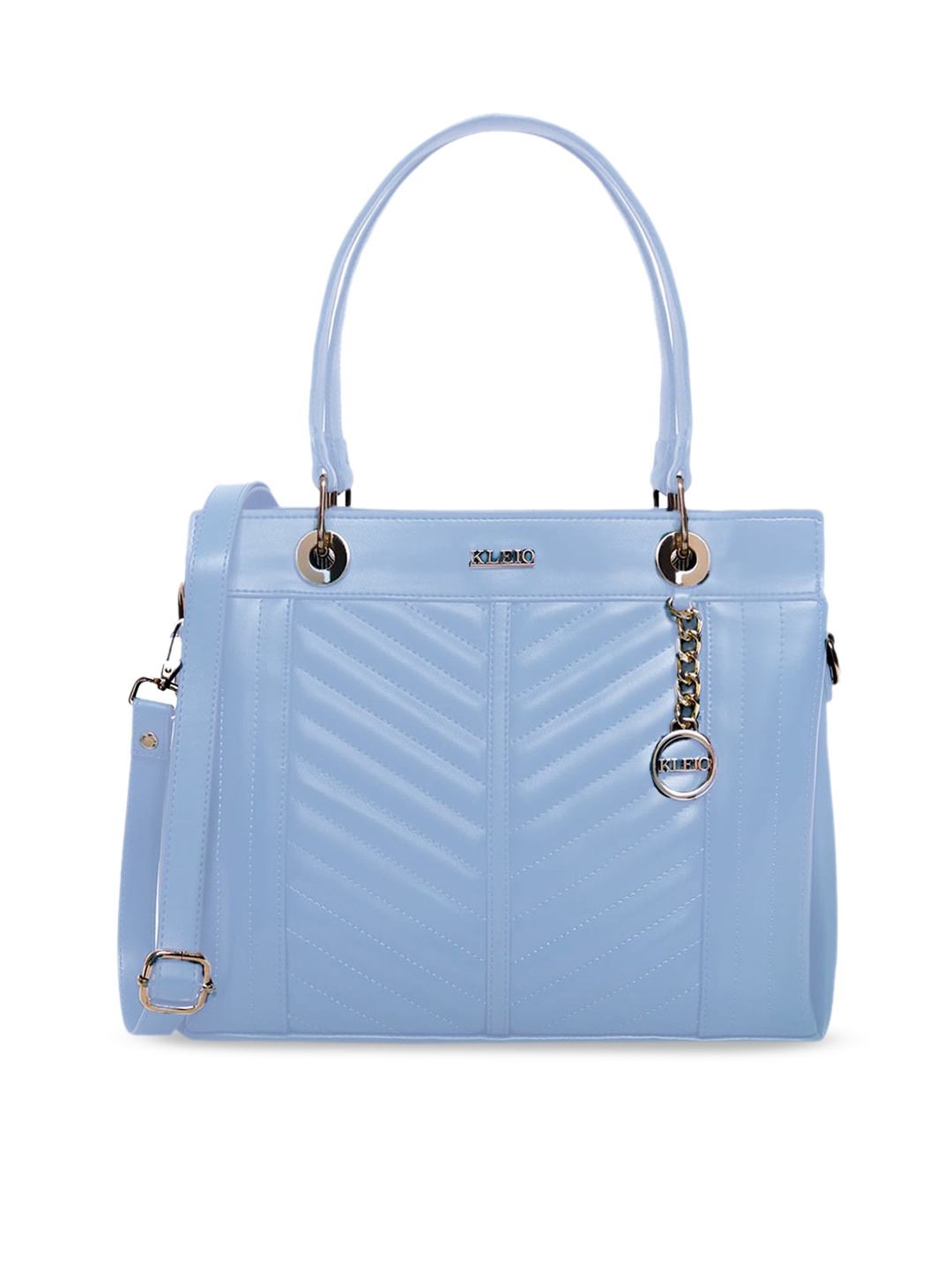 

KLEIO Quilted Handheld Bag, Turquoise blue