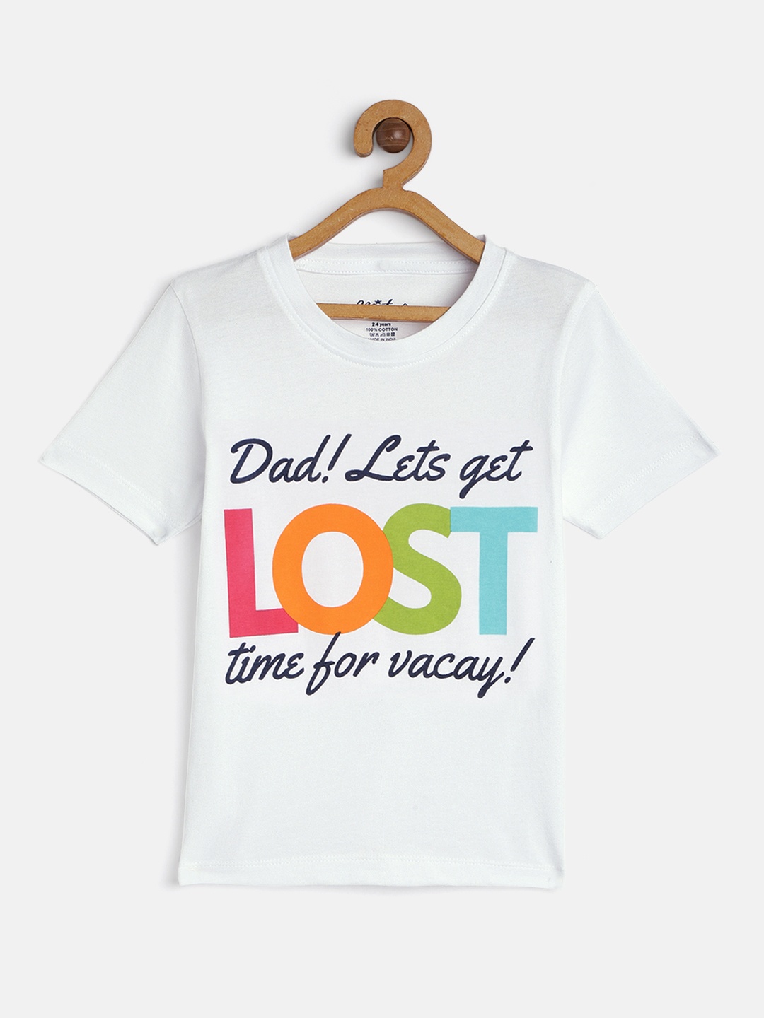 

METRO KIDS COMPANY Boys White Typography Printed T-shirt