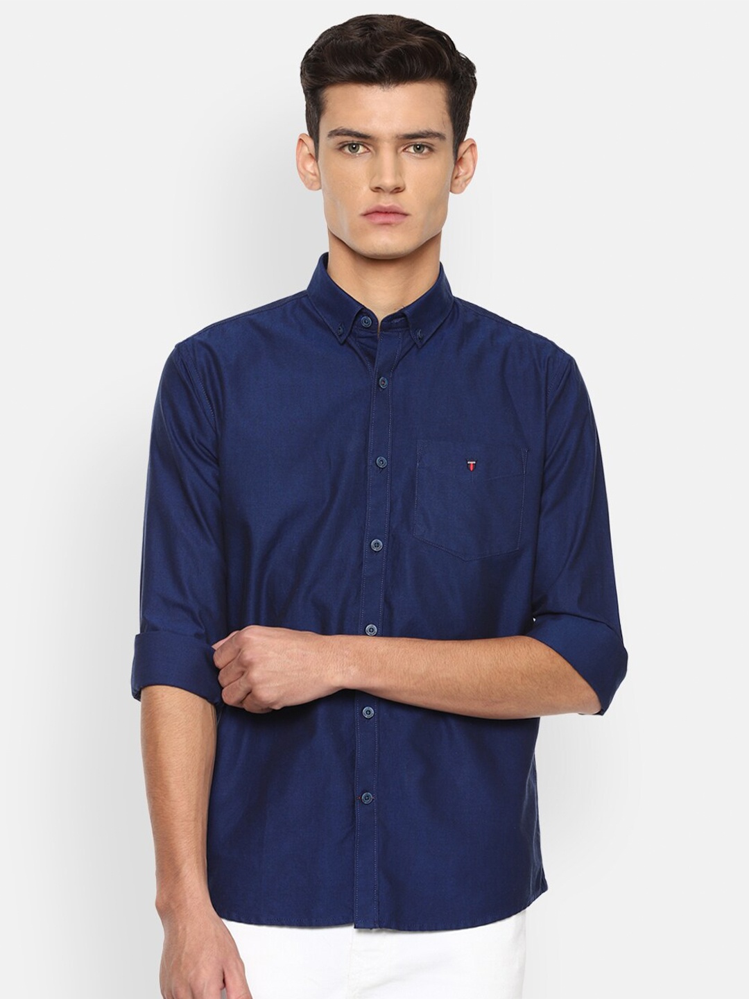 

Louis Philippe Sport Men Navy Blue Slim Fit Pure Cotton Casual Shirt