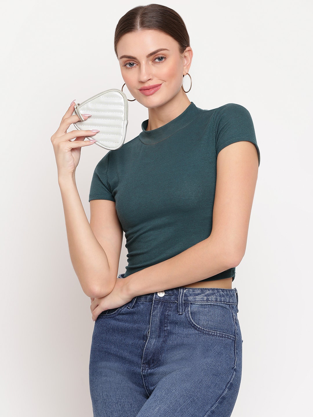 

KLEIO Quilted Triangle Coin Pouch, White