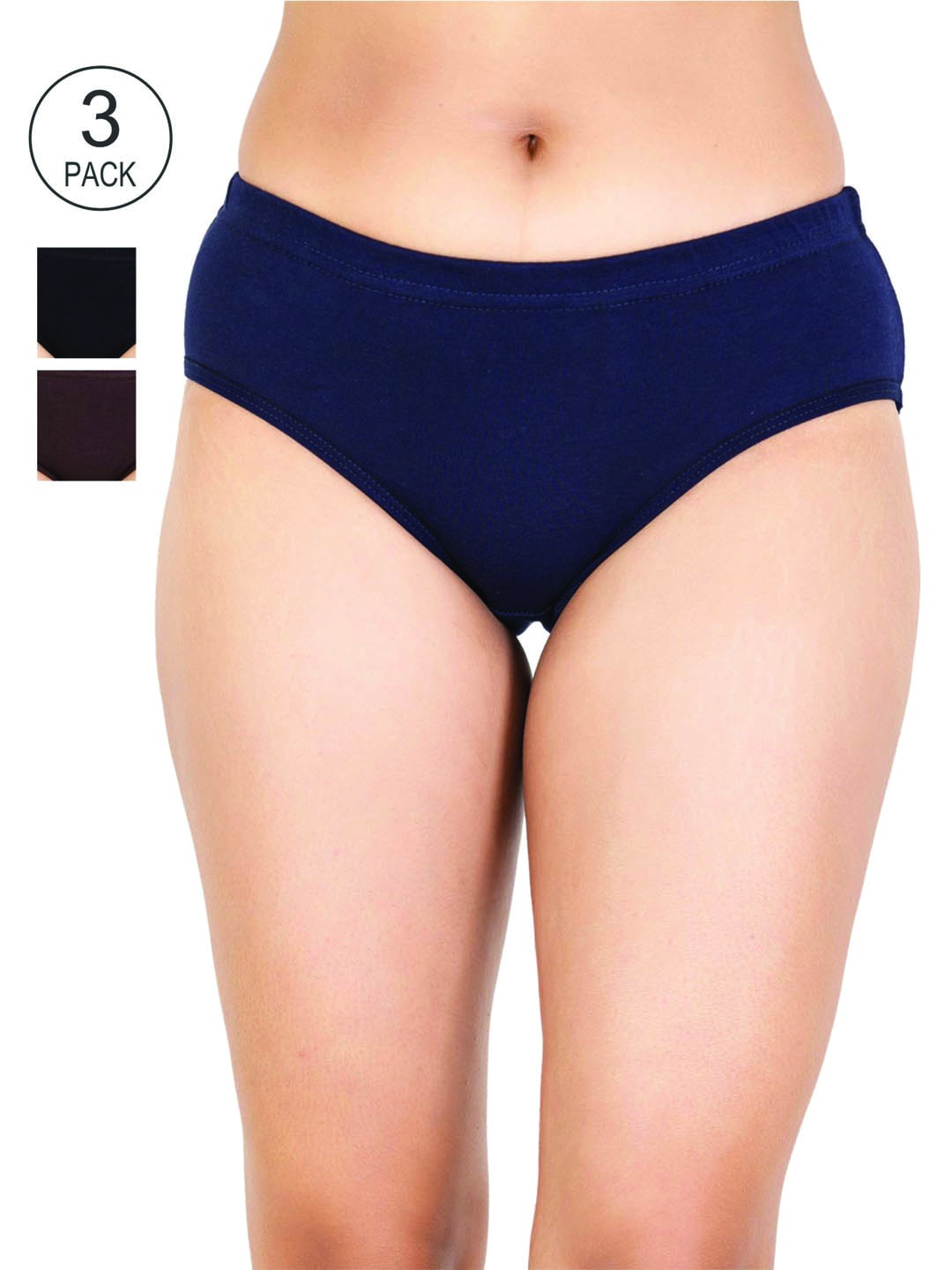 

Reveira Women Pack Of 3 Assorted Hipster Briefs RICHA-DC-S