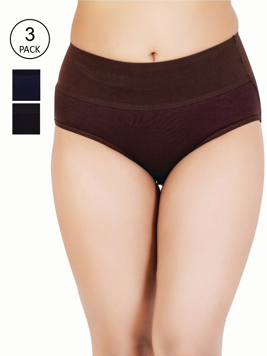 

Reveira Women Pack Of 3 Assorted Cotton Hipster Briefs